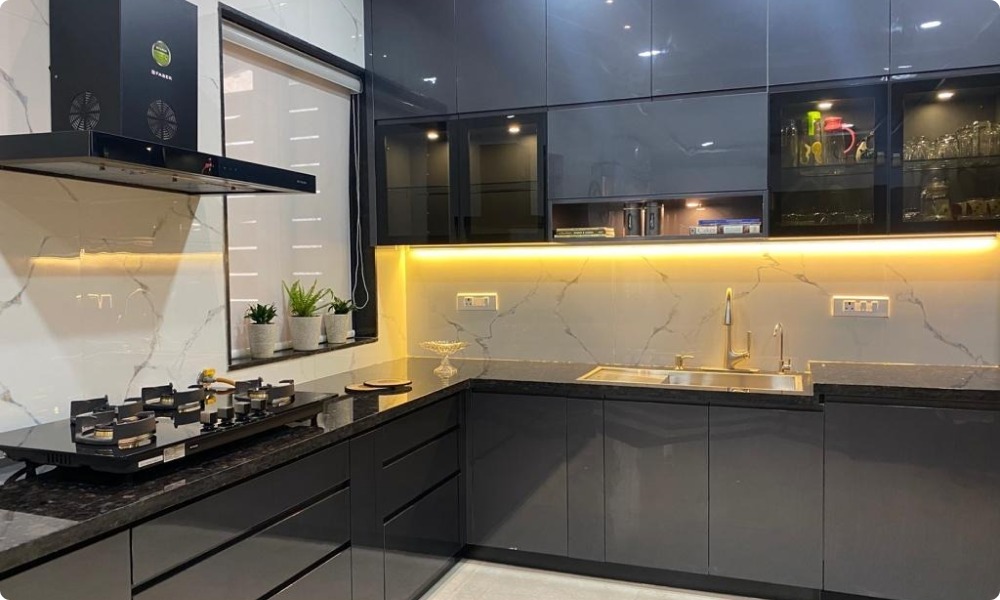 Granite-Galley Modular Kitchen