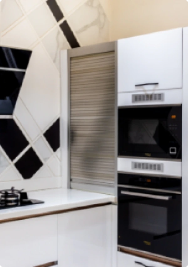 Chequered Brilliance Modular Kitchen